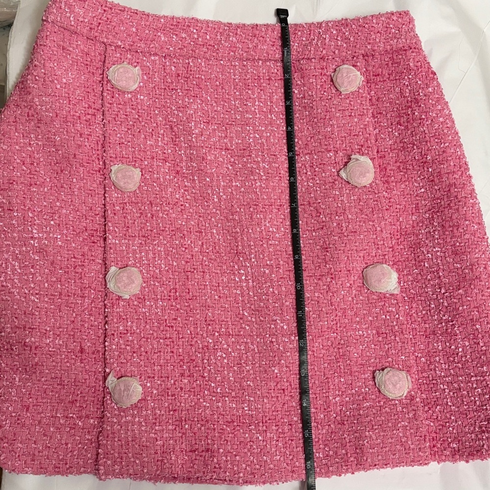 Tuckernuck Hyacinth House Pink Tweed Andi Mini Skirt New Without Tag Size S - Picture 13 of 14